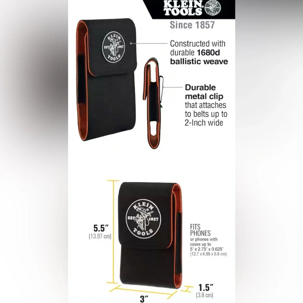 Men's Orange Phone Wallet Belt Clip - Secure Carry
